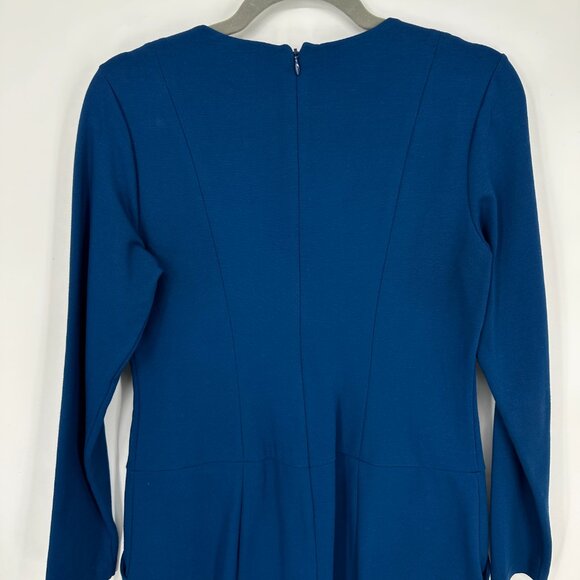 Talbots Blue V-Neck Sheath Dress - Picture 7 of 9